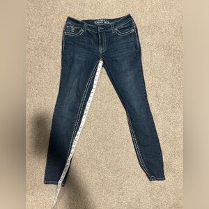 Paisley sky low rise skinny jeans size 8